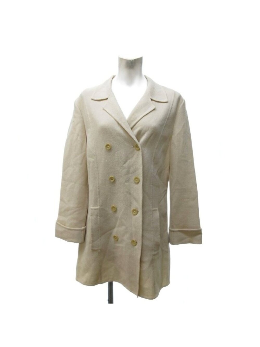 Max Mara Jacket Double White Tag Wool Beige 42